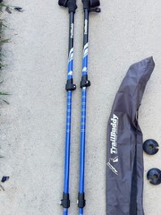 Set of Trail Buddy Trekking Poles 105-135CM Blue .. 10M