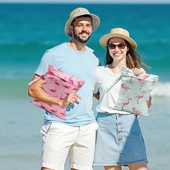 2Pcs Flamingo Print Wet Bags, Wet Dry Bag Reusable Zipper Pouch Multicolor 1338