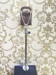 Economy Seat Stick Walking Stick Folding Chair WITH TWO TONE LEATHER SEAT.
