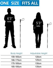 Trekking Aluminum Hiking Adjustable Poles Collapsible Lightweight, 2 Pack