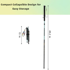 Ultra Light Carbon Fiber Trekking Poles – Collapsible Hiking Sticks 125Cm