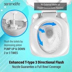 SereneLife SLCATL360 Portable Toilet 22L With Carry Bag+Spray