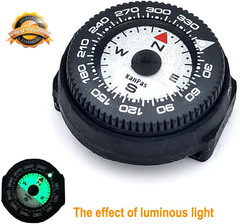 Mini Button Map Compass Turnable Bezel for Watchband Every Day Carry EDC