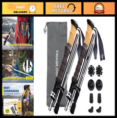 Lightweight Adjustable Trekking Poles with Cork Grip – Compact Hiking Sticks for