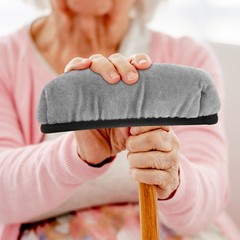 2Pcs Lightweight Grey Crutch Padding Soft Sponge Material Anti-Collision Covers