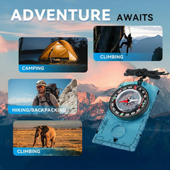 Compass Hiking Survival, Wilderness Survival Compass for Kids- Magnetic Gear Set