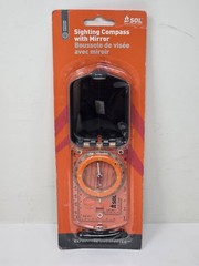 S.O.L. Survive Outdoors Longer Sighting Compass with Mirror #0140-0030 – New
