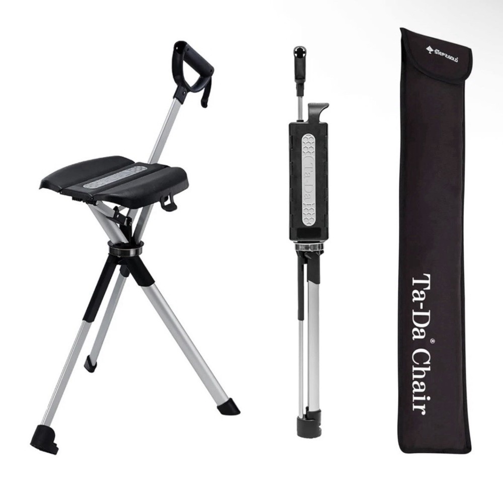 STEP2GOLD Ta-Da Chair Series 2, Portable Trekking Hiking Pole – 36.2” Black