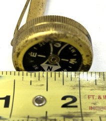 Vintage Brass Pin-on Pocket Mini Compass Made in Japan