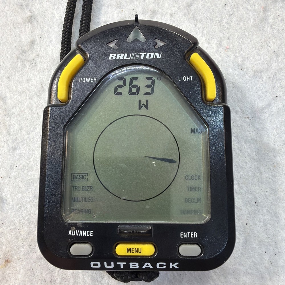 Brunton Outback Digital Compass & Batteries Geocache Orienteering Tested Works