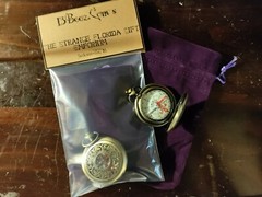 Push Button Heavy Brass Ornate Compass with Velvet Bag