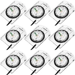 9 Pieces Orienteering Compass Hiking Backpacking Camping Compass Map Reading