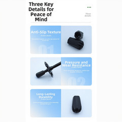 10pcs Hiking Pole Tip Protectors Rubber for Trekking Poles 11mm ID Black
