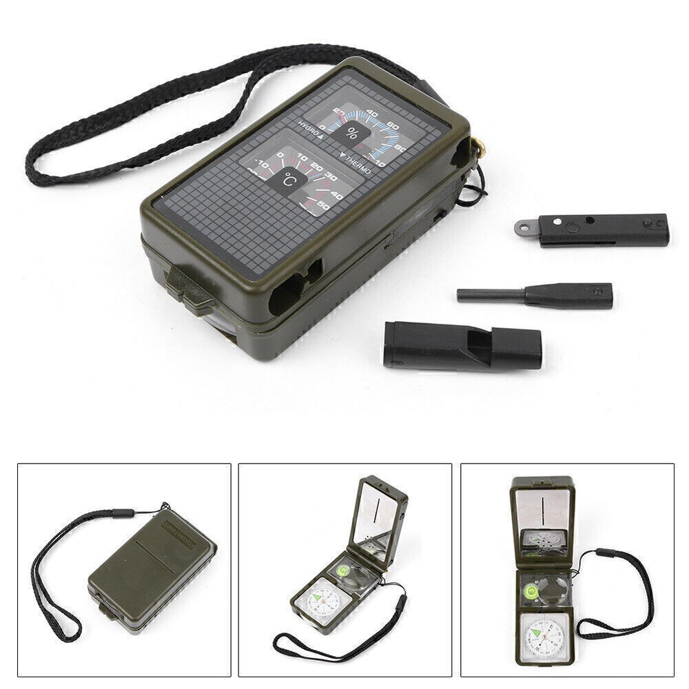 For Survival Military Camping Outdoor Hiking Kit 10 in 1 Multi-function Compass