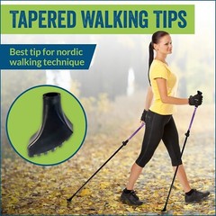 4 Pack of Durable Rubber Replacement Tips for Hiking and Nordic Walking Poles