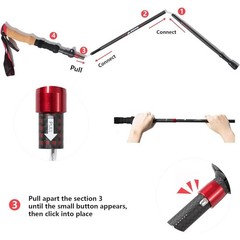 Lightweight Carbon Fiber Trekking Poles Adjustable Folding Hiking Sticks New