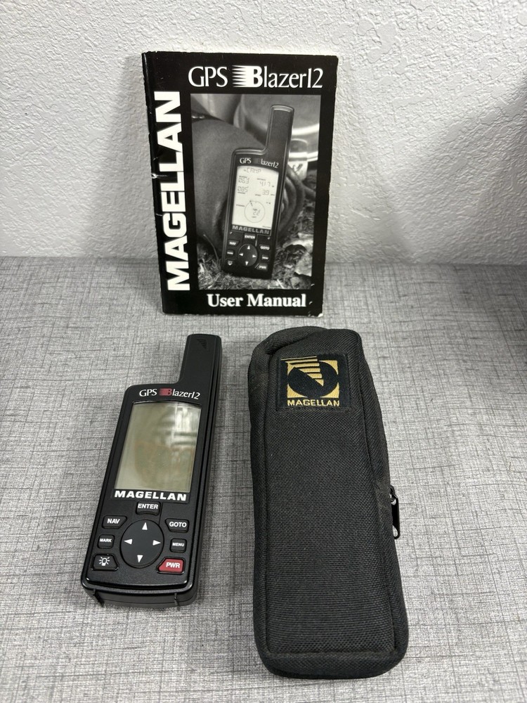 Magellan GPS Blazer 12 Satellite Navigator w/ Manual & Case