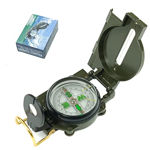 Military Sighting Compass for Hiking, Outdoor Compass for Hunting Camping Green