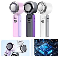 Portable 3600mAh Fan with LED Display and Adjustable Speed for Outdoors