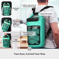 5/10/25/30/40/55L Waterproof Dry Bag- Roll-Top 25L 25l Teal (With Phone Case)