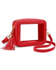 Clear Bag for Stadium Events, Clear Purse Stadium Approved Crossbody Bag Red