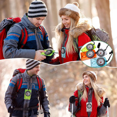 16 Pcs Orienteering Compass Acrylic Hiking Compass with Rope for Navigation