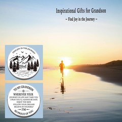 Grandson Gifts from Grandma Grandpa, Go Confidently Pocket Compass Engraved B…