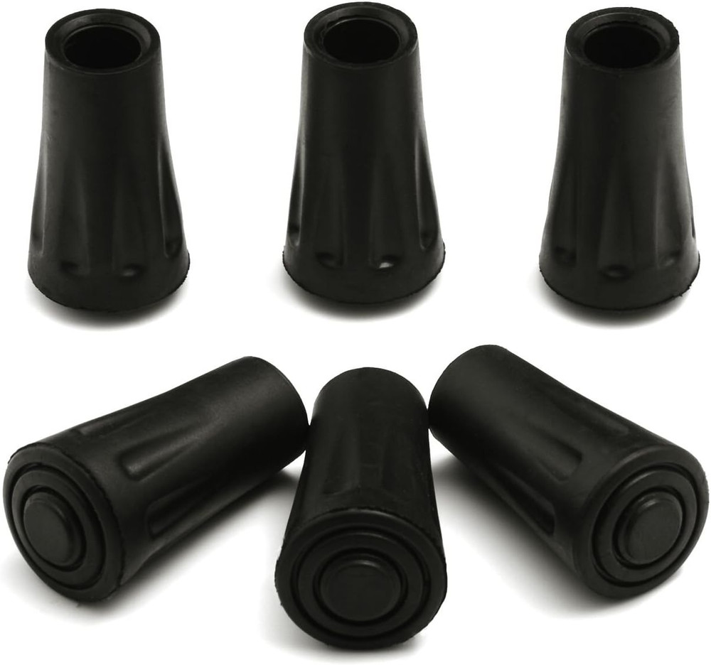 6 Pack Rubber Trekking Pole Tips Replacement Caps Hiking Walking Cane Ends