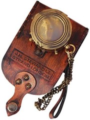Antique Pocket Compass for Hiking & Camping – Engraved Nautical Navigation Tool