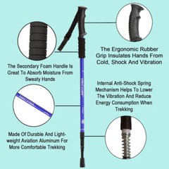 2X Trekking Poles Nordic Walking Hiking Sticks Adjustable Anti-shock Alpenstock