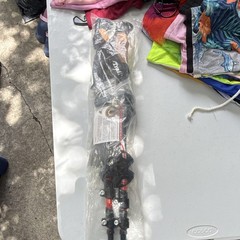 TrailBuddy Adjustable Trekking Poles Pair Cork Grip Lever Lock Black/Red