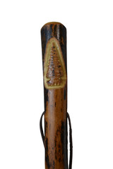 Walking Stick with Arrowhead Carving on Hardwood Staff, Chiefs Staff