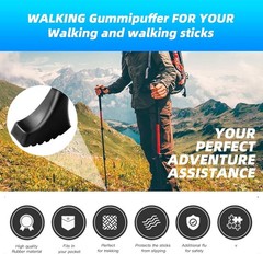 6 Pack Rubber Tips for Trekking Poles – Durable Replacement Protectors