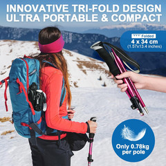 Hiking Poles Collapsible Trekking Poles – Aluminum Alloy 7075 Walking Sticks for