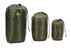 Lightweight 3-pk OD Green 40D Ripstop Waterproof Sil-Nylon Stuffsacks COMBO