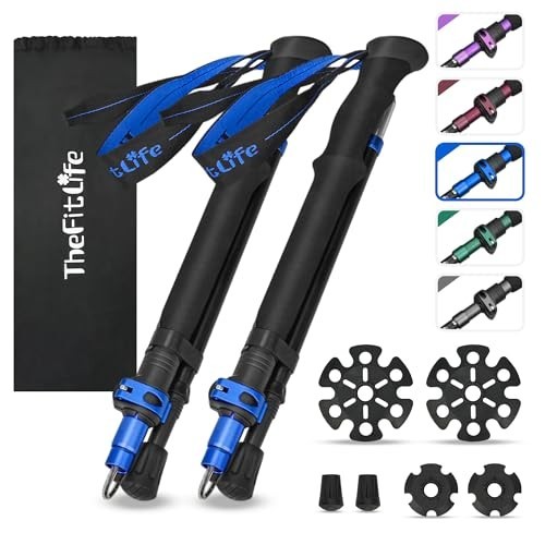 Collapsible Trekking Poles Hiking Walking Sticks Lightweight Folding Men Women
