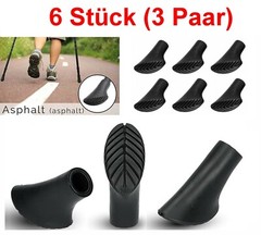 6 pieces Nordic walking poles replacement pads rubber buffer replacement asphalt pads TOP