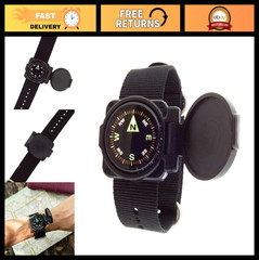Rugged Tactical Wrist Compass with Cover & Zulu Strap – Shielded Navigation Tool
