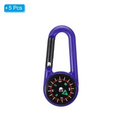 5Pcs Compass, Buckle Compass Keychain Survival Pocket Compass, Dark Blue