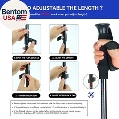 Trekking Poles Collapsible Hiking Poles – 2 Pack Adjustable Aluminum Hiking Stic