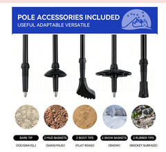 Collapsible Trekking Poles for Hiking 2 Pack – Adjustable Aluminum Hiking Pol…