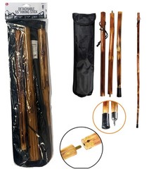 55″ Wood Detachable Walking/ Hiking Stick with 3 Detachable Sections, Metal Tip