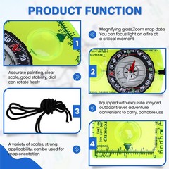 2PCS Orienteering Compass, Hiking Survival Compas, Compasses Kids for green NEW