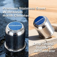 4PCS 3.19in Stainless Steel Trailer Wheel Center Caps for Truck RV SUV Wheels…