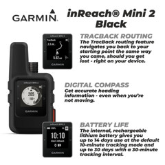 Garmin inReach Mini 2 Satellite Communicator Black with Power Pack Bundle