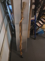 48″ Hand Carved Finished Wood Twisted Curled Hiking Walking Stick Cane