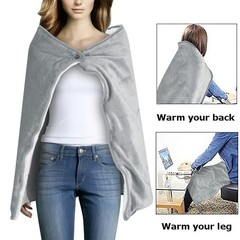 USB Electric Blanket 5V Low Voltage Heating Shawl Portable Warm Wrap for Travel