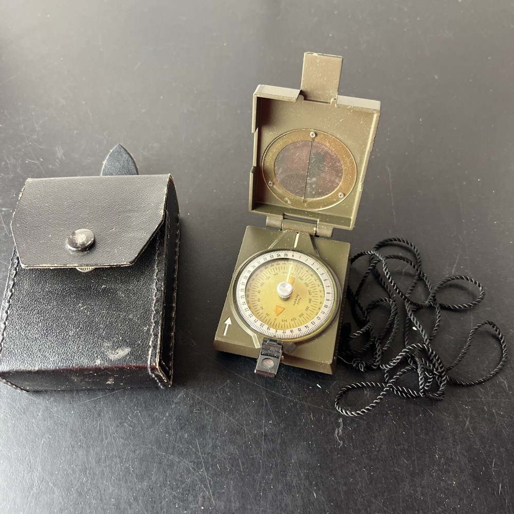 Vintage Army Green Pasto Germany Compass Prismatic Fluid Marching