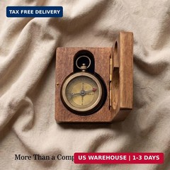 Compass Gift for Mom/Dad, Vintage Pocket Compass Engraved with Go Confidently Cu