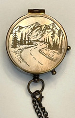 SF Dizayn Compass Brass Compass With Leather Pouch